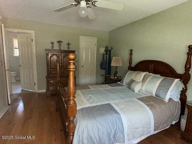 12 Bain Dr, Bethlehem, NY 12054 - bedroom featuring wood finished floors and a ceiling fan