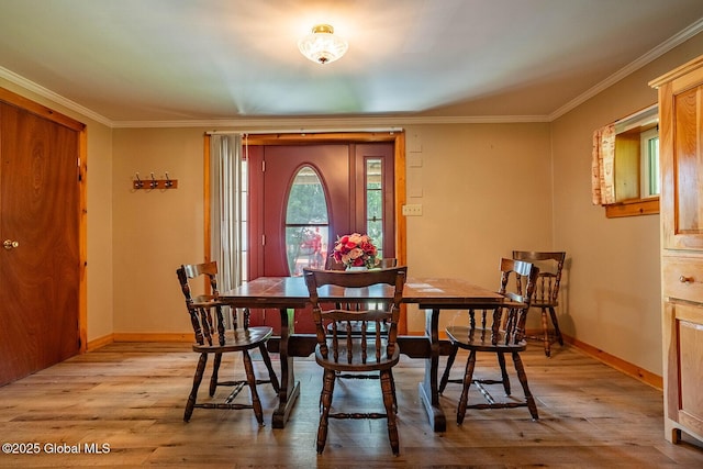 64 Coon Ln, Salem, NY 12865 - dining space with light wood-type flooring and crown molding