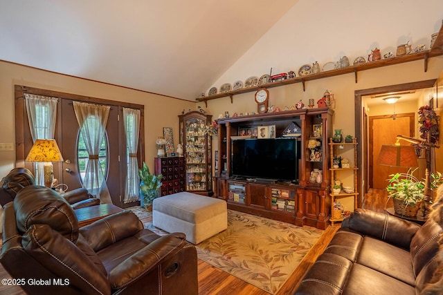 64 Coon Ln, Salem, NY 12865 - living area with lofted ceiling and wood finished floors