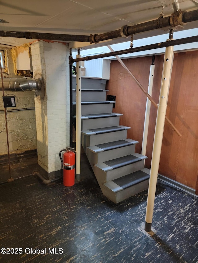 1045 Wallace Ave, Rotterdam, NY 12306 - finished basement with stairs and concrete block wall