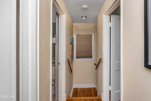 30 Crannell Ave, Bethlehem, NY 12054 - hall featuring wood finished floors and an upstairs landing
