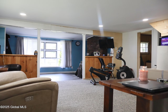 103 Seven Oaks Rd, Caroga, NY 12032 - carpeted living room with recessed lighting