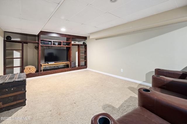18 Beresford Rd, Clifton Park, NY 12019 - living room featuring carpet flooring, a paneled ceiling, and recessed lighting