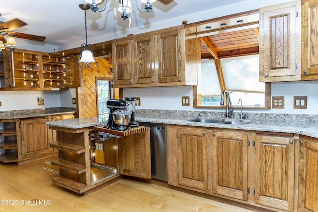 8 Burning Bush Blvd, Clifton Park, NY 12019 - kitchen featuring open shelves, a ceiling fan, and light wood-style floors