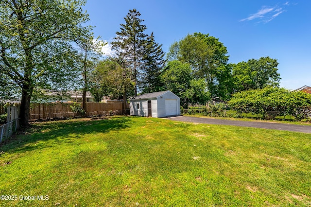 2095 Fiero Ave, Rotterdam, NY 12303 - view of yard with an outbuilding, a garage, and asphalt driveway