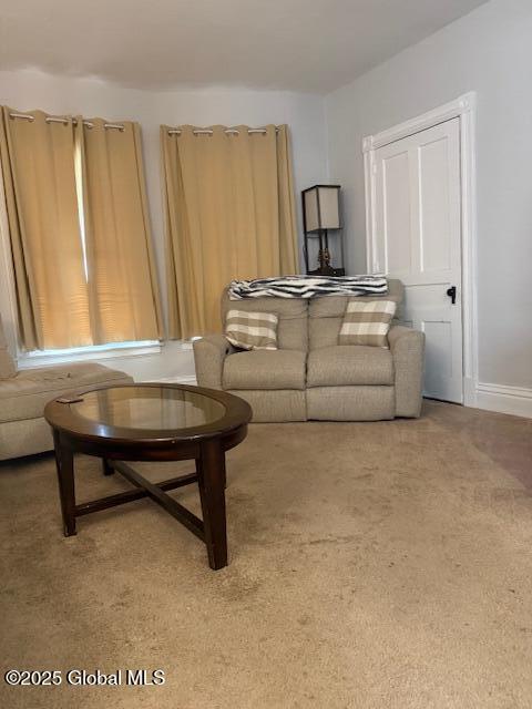 527 Pawling Ave, Troy, NY 12180 - living area featuring carpet flooring and baseboards