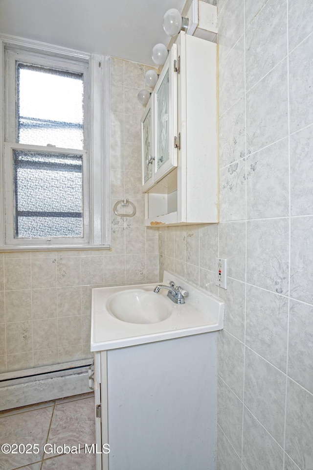 850 Peoples Ave, Troy, NY 12180 - bathroom featuring tile walls and vanity