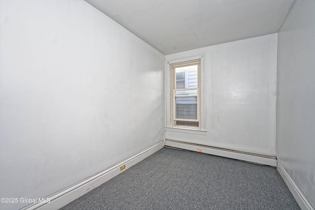 850 Peoples Ave, Troy, NY 12180 - empty room with a baseboard radiator and dark colored carpet