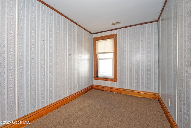 850 Peoples Ave, Troy, NY 12180 - carpeted spare room with crown molding