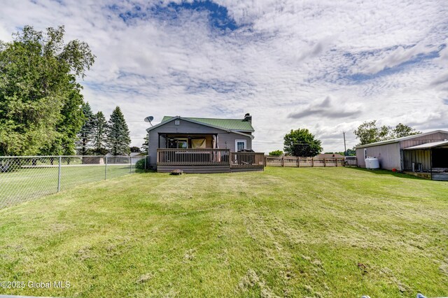 1330 State Highway 67, Johnstown, NY 12095 - fenced backyard with a wooden deck