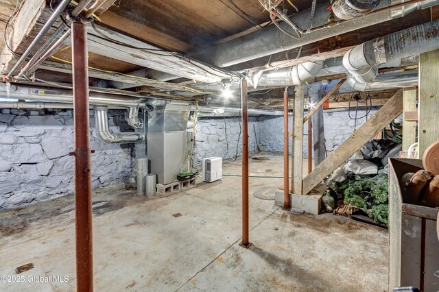 1330 State Highway 67, Johnstown, NY 12095 - unfinished basement with heating unit