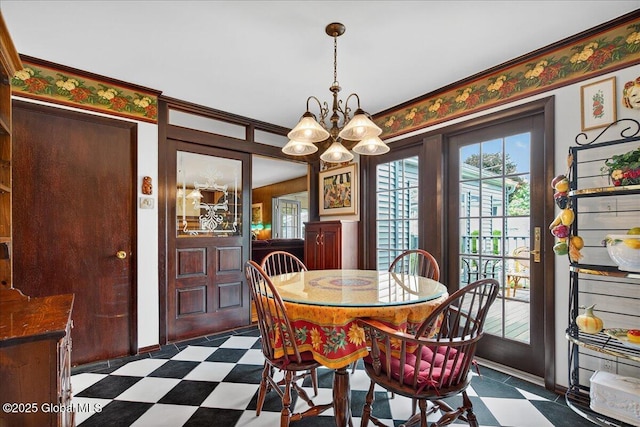 62 Pheasant Ridge Dr, Colonie, NY 12211 - dining space with dark floors and a chandelier