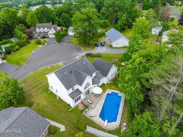 14 Maplecrest Dr, Ravena, NY 12143 - aerial view of residential area featuring a pool