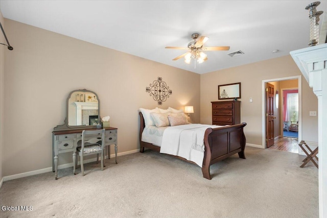 14 Maplecrest Dr, Ravena, NY 12143 - bedroom with light carpet and a ceiling fan