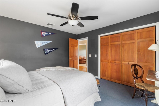 14 Maplecrest Dr, Ravena, NY 12143 - carpeted bedroom with ceiling fan and a closet