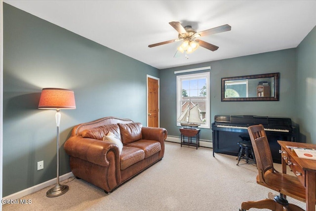 14 Maplecrest Dr, Ravena, NY 12143 - carpeted office space with baseboard heating and a ceiling fan