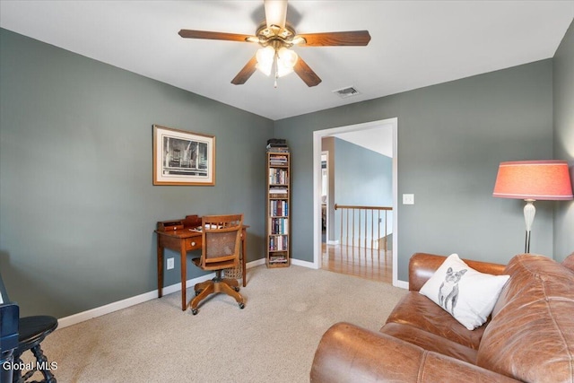 14 Maplecrest Dr, Ravena, NY 12143 - office with ceiling fan and carpet flooring