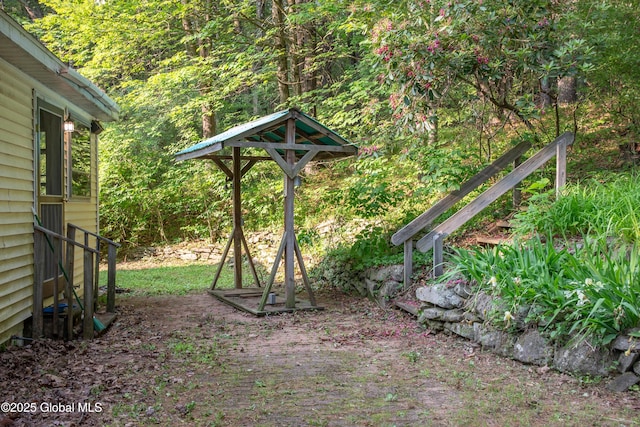 1072 Honey Hollow Rd, New Baltimore, NY 12058 - view of yard with a wooded view and a wooden deck