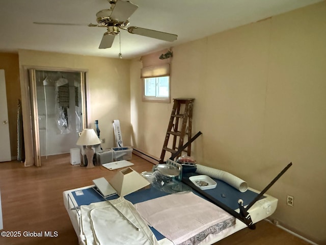 370 Partridge St, Albany, NY 12208 - miscellaneous room featuring a ceiling fan and wood finished floors