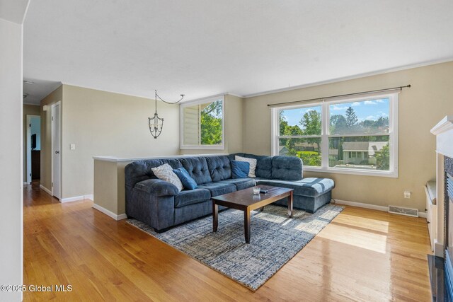 1 Tamarack Ln, East Greenbush, NY 12061 - living room featuring light wood-type flooring and a fireplace