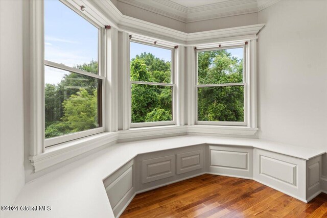 176 5th Ave, Saratoga Springs, Inside, NY 12866 - interior space with crown molding, wood finished floors, and a decorative wall