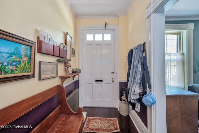 8 Front St, Schenectady, NY 12305 - foyer with wood finished floors and crown molding