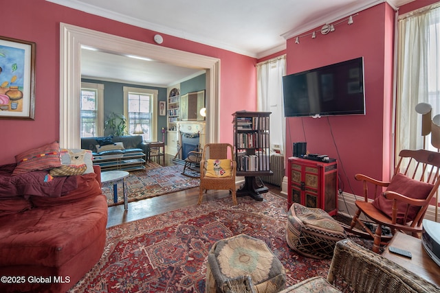 8 Front St, Schenectady, NY 12305 - living room featuring crown molding and wood finished floors
