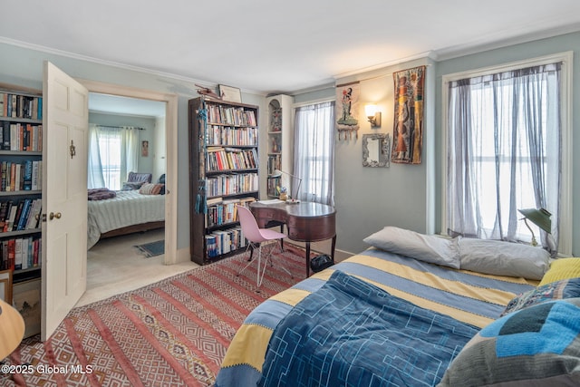 8 Front St, Schenectady, NY 12305 - bedroom with ornamental molding and carpet