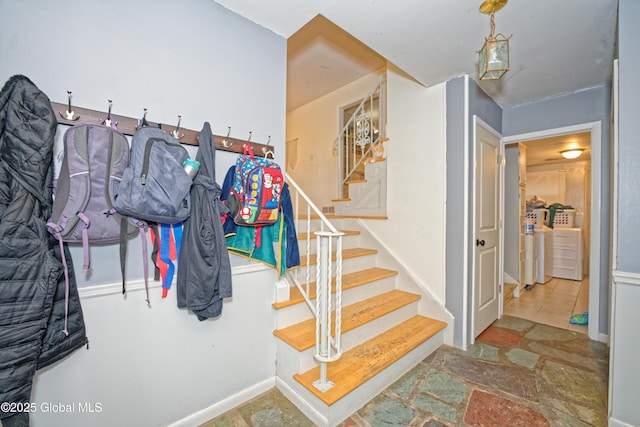 1101 Manas Dr, Schenectady, NY 12303 - stairway featuring stone finish floors