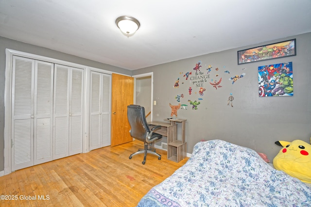 1101 Manas Dr, Schenectady, NY 12303 - bedroom featuring wood finished floors and two closets