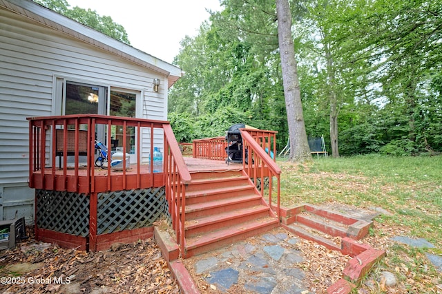 1101 Manas Dr, Schenectady, NY 12303 - wooden deck with grilling area