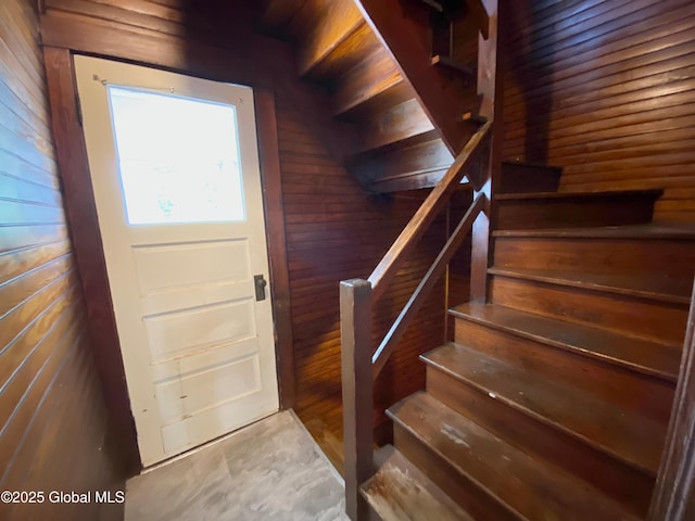 8 Mapleridge Ave, Albany, NY 12209 - foyer featuring wood walls and stairs