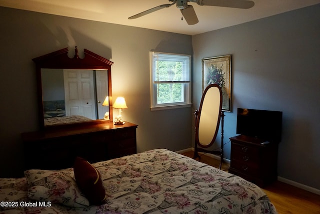 171 Consaul Rd, Colonie, NY 12205 - bedroom featuring wood finished floors and a ceiling fan