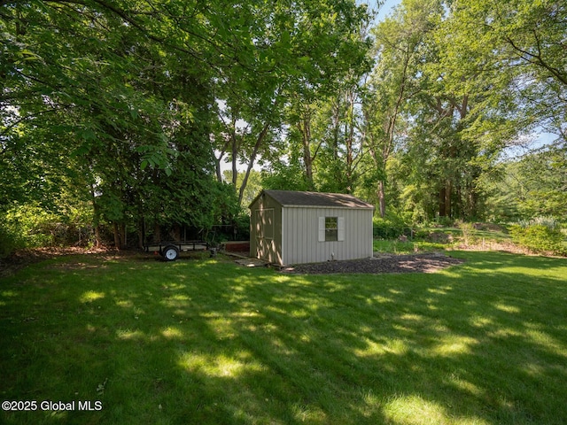 2 Arthur Rd, Colonie, NY 12110 - view of green lawn with a storage shed