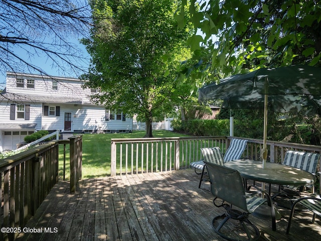 2 Arthur Rd, Colonie, NY 12110 - wooden terrace featuring a yard
