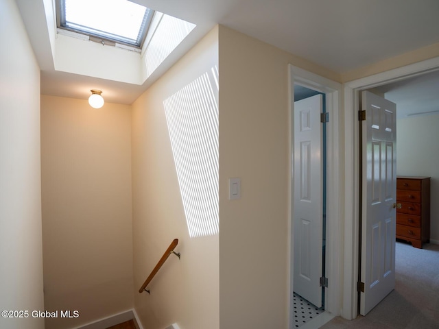 2 Arthur Rd, Colonie, NY 12110 - hall featuring an upstairs landing and a skylight