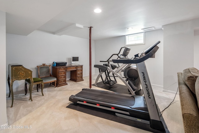 16 Callaway Cir, Colonie, NY 12211 - workout area with light colored carpet and recessed lighting