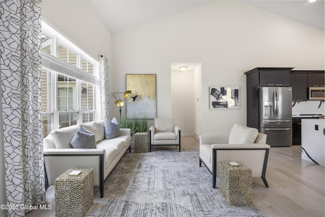 10A Idared Ln, Halfmoon, NY 12065 - living room featuring high vaulted ceiling and light wood-type flooring