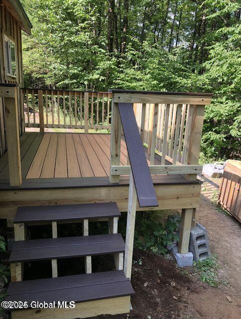 215 Ridge Rd, Minerva, NY 12851 - view of wooden terrace