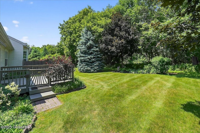 13 Hyland Cir, Troy, NY 12182 - view of yard with a wooden deck