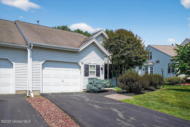 13 Hyland Cir, Troy, NY 12182 - view of front of property featuring an attached garage, driveway, a shingled roof, and a front yard