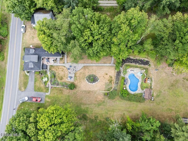 1264 Pilot Knob Rd, Fort Ann, NY 12844 - aerial overview of property's location with a pool area