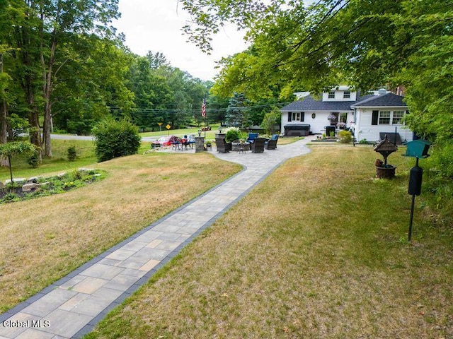 1264 Pilot Knob Rd, Fort Ann, NY 12844 - view of grassy yard featuring a patio and an outdoor living space