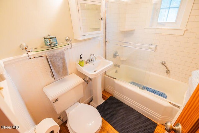 1264 Pilot Knob Rd, Fort Ann, NY 12844 - full bathroom with wainscoting and bathing tub / shower combination
