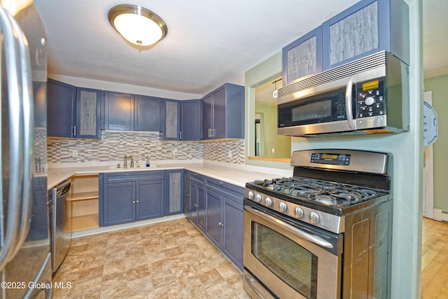 962 Camden Valley Rd, Salem, NY 12873 - kitchen featuring stainless steel appliances, tasteful backsplash, light countertops, and stone finish flooring