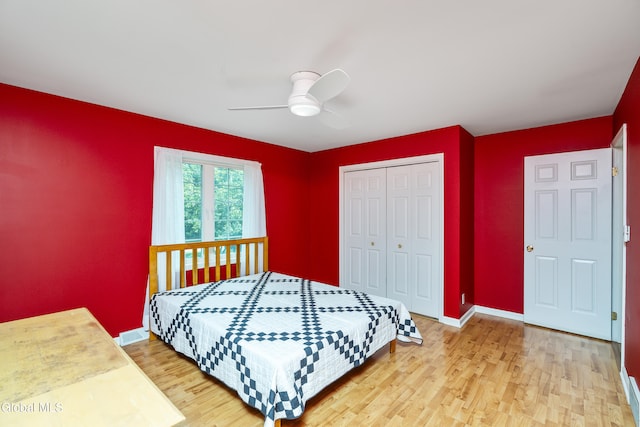 1 Maple Dr, Greenfield, NY 12833 - bedroom with wood finished floors, a closet, and a ceiling fan