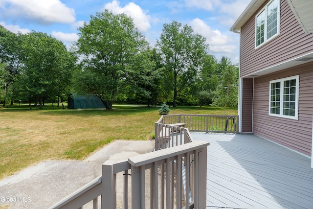 1 Maple Dr, Greenfield, NY 12833 - deck featuring a yard and view of scattered trees