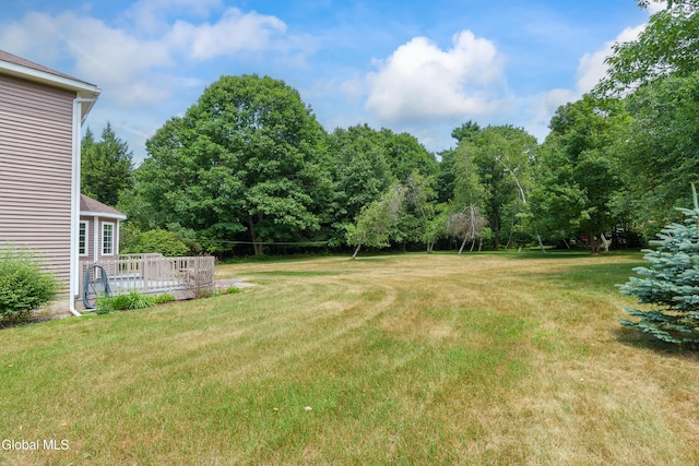 1 Maple Dr, Greenfield, NY 12833 - view of green lawn with a deck