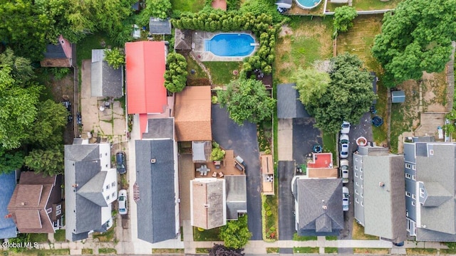 236 Cherry St, Schenectady, NY 12306 - aerial perspective of suburban area with a pool