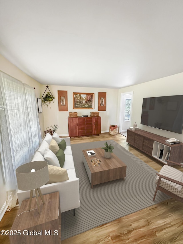 4882 Potter Hollow Rd, Rensselaerville, NY 12469 - living area with wood finished floors and baseboards